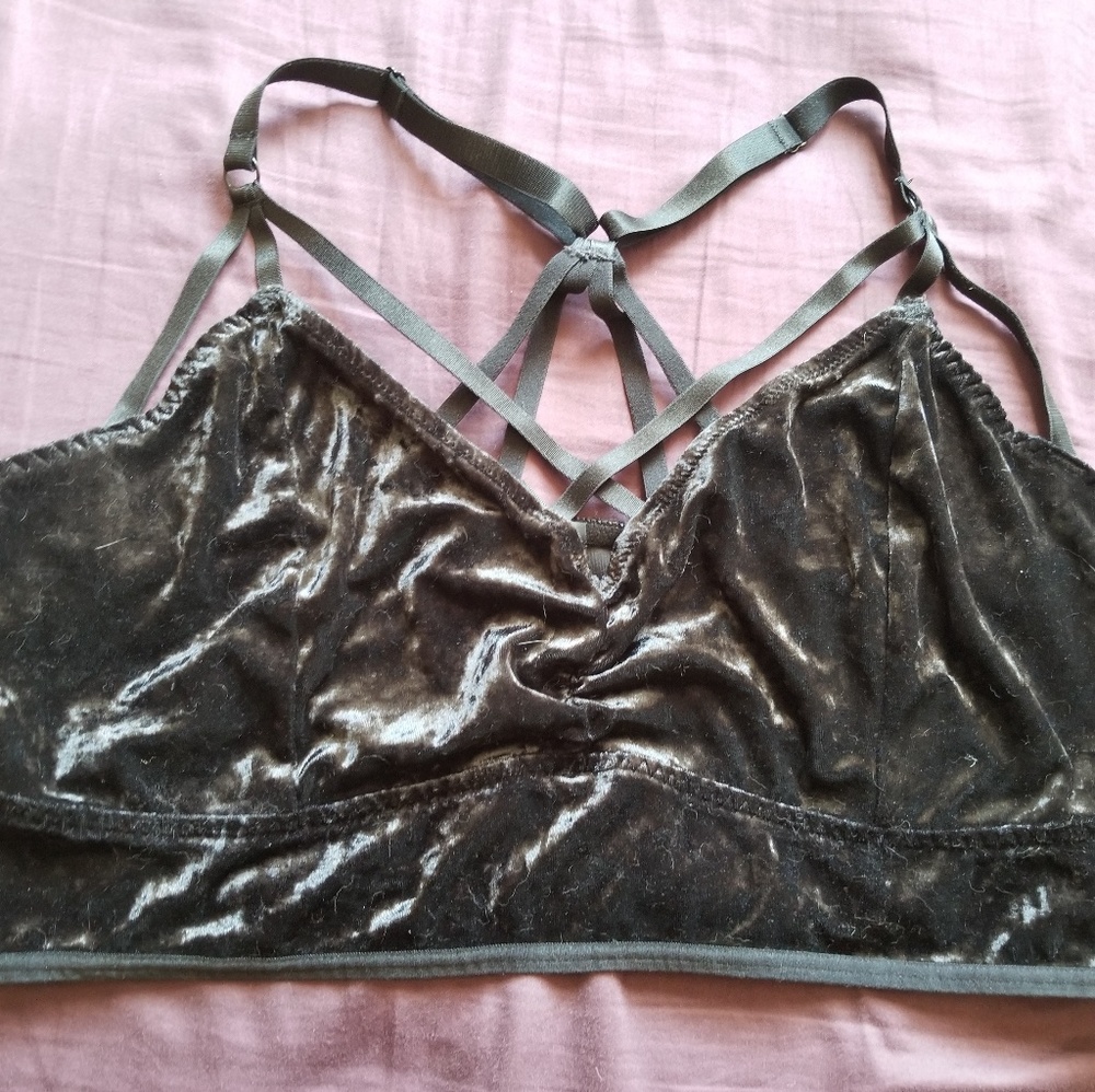 Torrid black velvet bralette